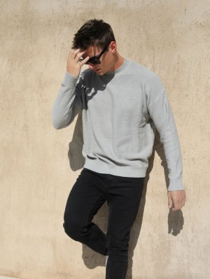 Pale Concrete Blakely Huxley Knit Jumper | JVDY-10326