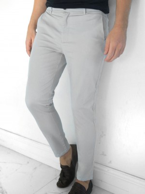 Pale Grey Blakely Kingsley Slim Fit Tailored Chinos | DTYA-37960