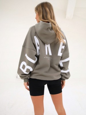 Safari Green Blakely Isabel Oversized Hoodie | BZEY-10849
