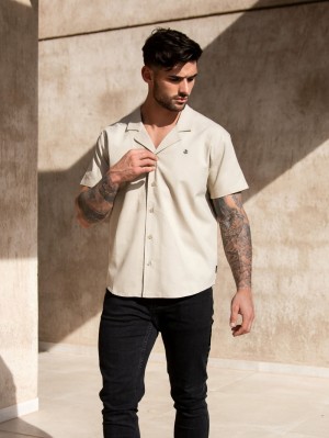 Sand Blakely Nador Open Collared Shirt | ZLWV-01954