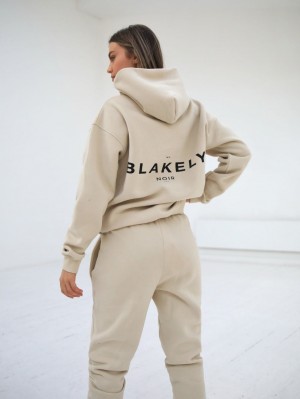 Soft Beige Blakely Noir II Women's Relaxed Hoodie | FCMQ-93825