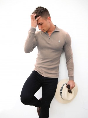Stone Blakely Aspen Long Sleeve Polo | XQVP-62980