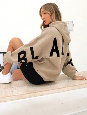 Tan Blakely Isabel Oversized Hoodie | DFNE-84157