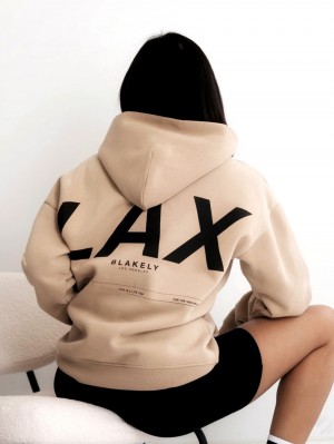 Tan Blakely LAX Women's Oversized Hoodie | GJTY-96378