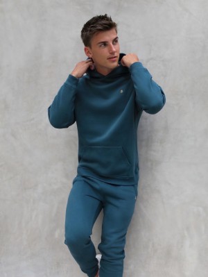 Teal Green Blakely Anchor Relaxed Hoodie | HGBX-48312