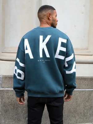 Teal Green Blakely Idris Oversized Jumper | NAOV-36084