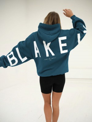Teal Green Blakely Isabel Oversized Hoodie | PNWM-49162
