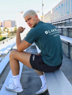 Teal Green Blakely Sports Club Relaxed T-Shirt | TNUI-98746