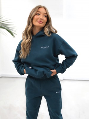 Teal Green Blakely Universal Women's Relaxed Hoodie | UGOC-69234