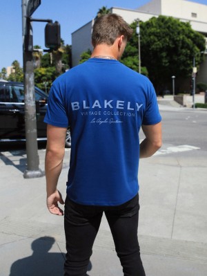 Vintage Blue Blakely Sports Club Relaxed T-Shirt | XOME-37961
