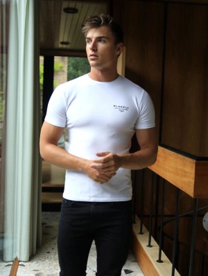 White/Black Blakely Monaco T-Shirt | TKQZ-69734