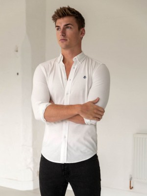 White Blakely Arlo Soft Stretch Shirt | UEMW-46951