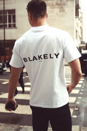 White Blakely Blakely London Oversized T-Shirt | TZIK-71928