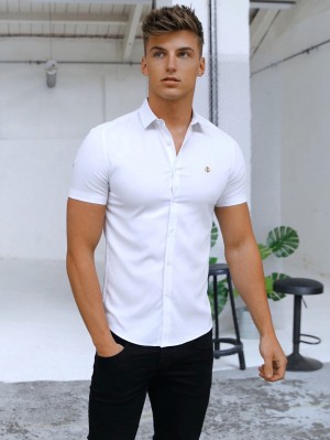 White Blakely Melbourne Short Sleeve Shirt | BVUK-13904