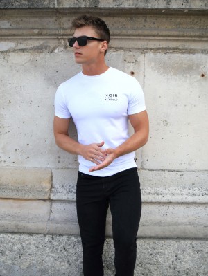 White Blakely Noir Slim T-Shirt | MDQN-74615