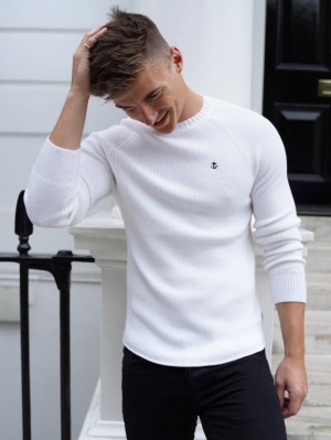 White Blakely Oxley Knit Jumper | VTKU-46385