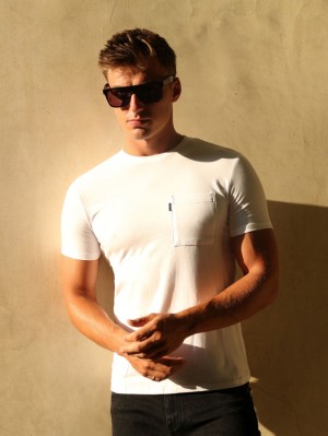 White Blakely Pocket T-Shirt | LYPK-86140