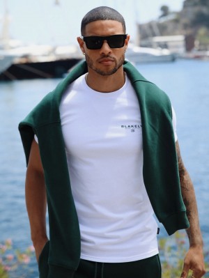 White Blakely Riviera Initial T-Shirt | GYKW-02968