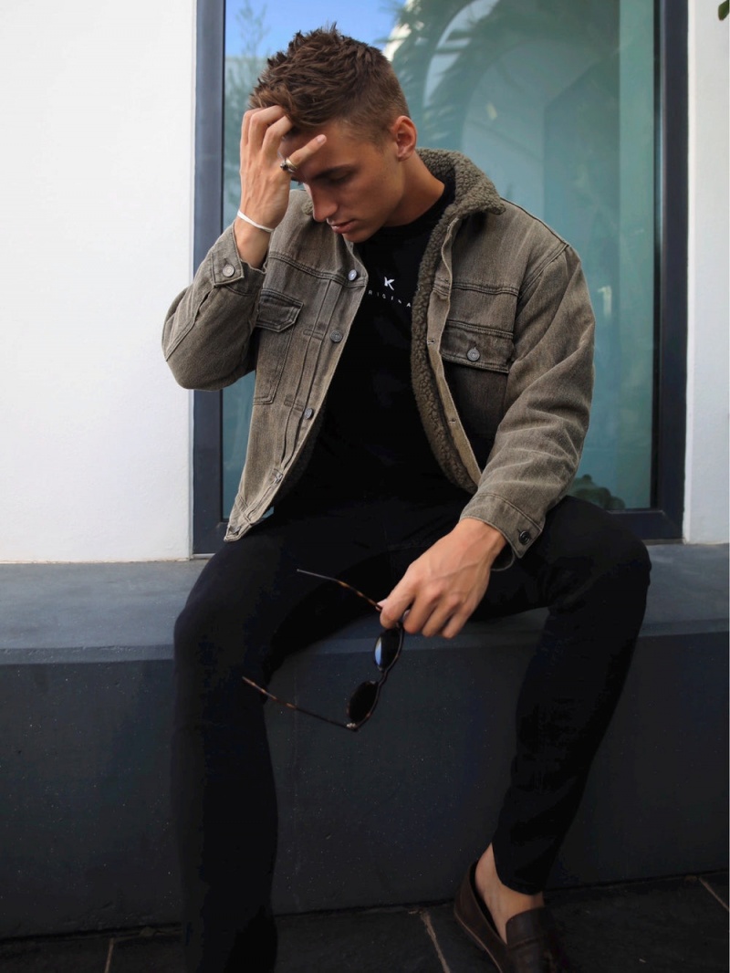 Army Green Blakely Rapha Denim Jacket | ZATO-81027