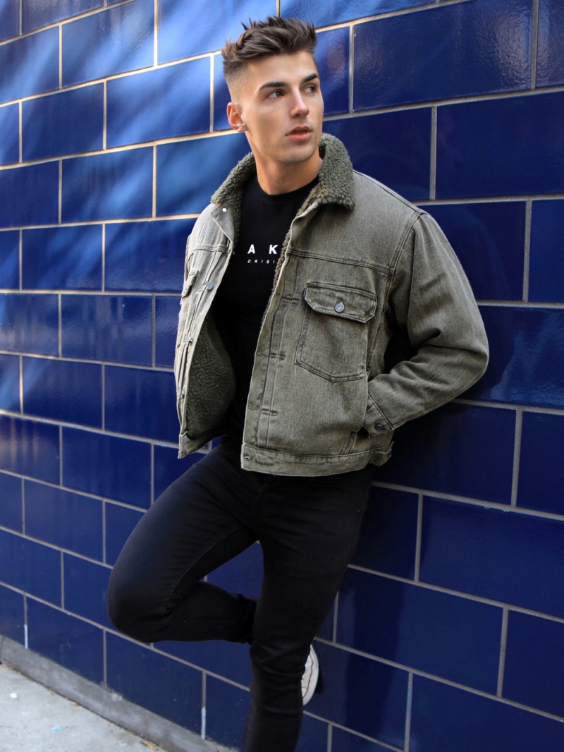 Army Green Blakely Rapha Denim Jacket | ZATO-81027