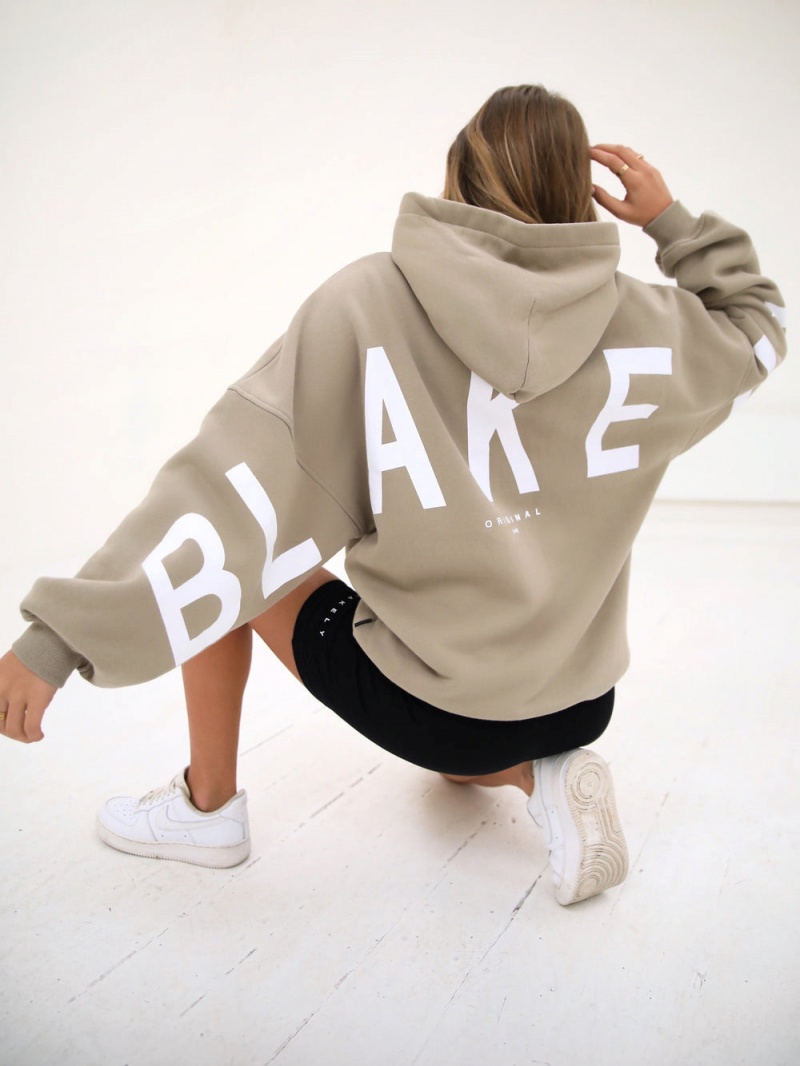 Beige Blakely Isabel Oversized Hoodie | GYCO-94736