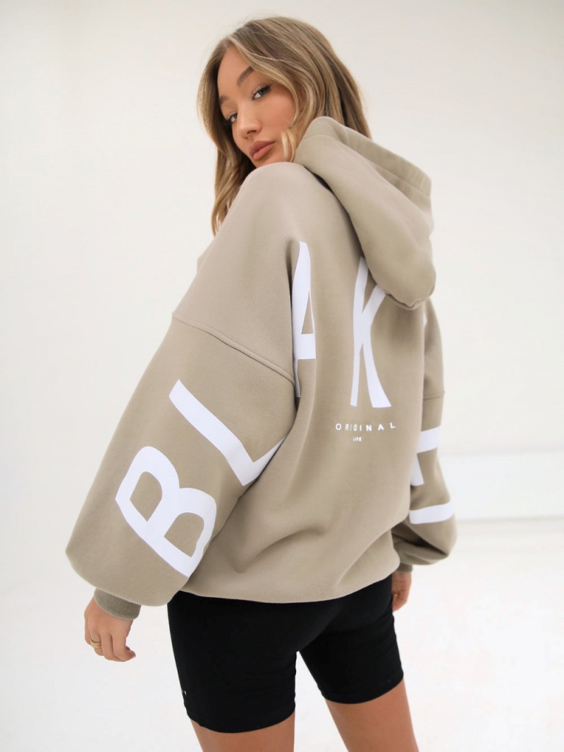 Beige Blakely Isabel Oversized Hoodie | RPWU-71408