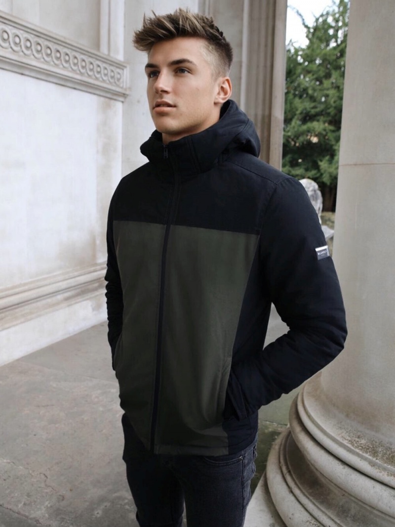 Black/Khaki Green Blakely Belfield Coat | ZDLT-43896