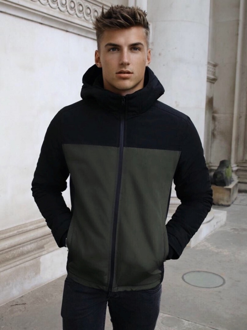 Black/Khaki Green Blakely Belfield Coat | ZDLT-43896