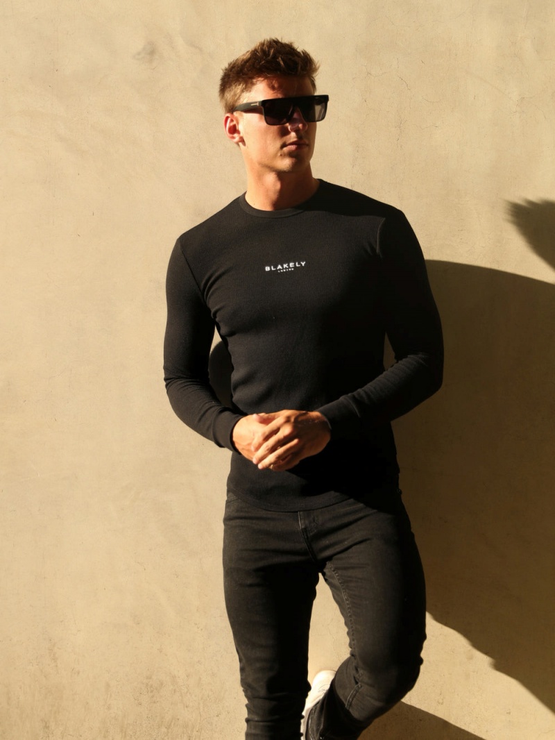 Black Blakely Alezio Textured Jumper | JDKP-20769