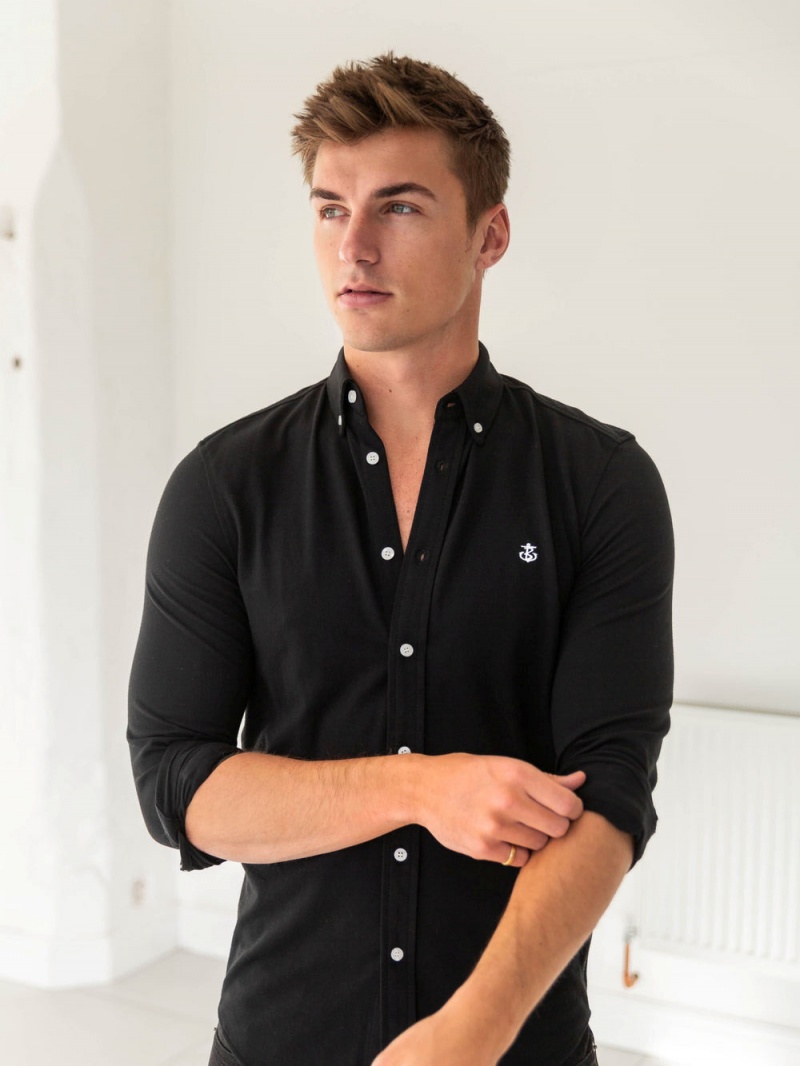 Black Blakely Arlo Soft Stretch Shirt | SYEL-16529