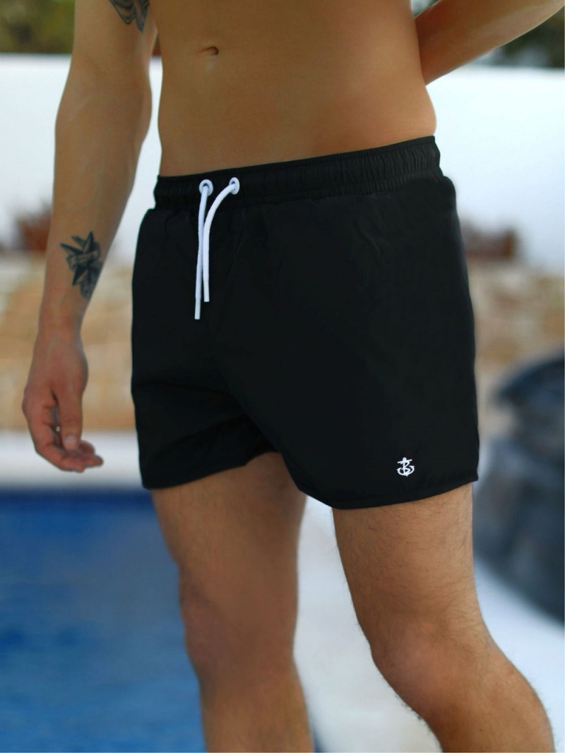 Black Blakely Arno Swim Shorts | EHXS-46970