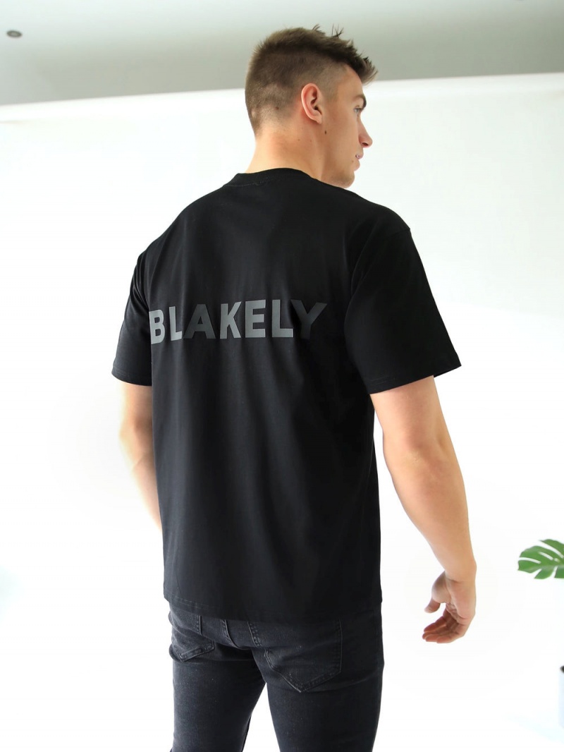 Black Blakely BLK Blackout Oversized T-Shirt | RKHD-95174