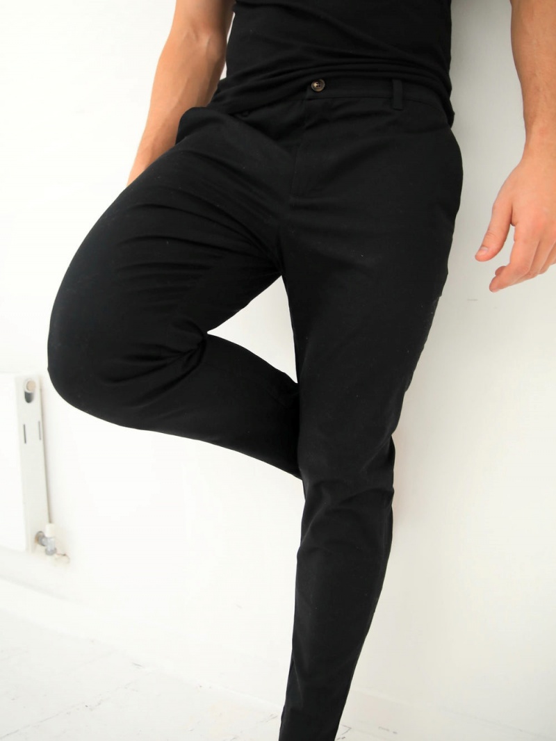 Black Blakely Cavill Slim Fit Tailored Chinos | LCNK-81054