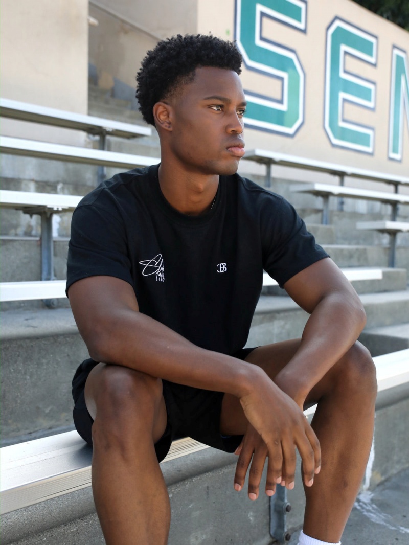 Black Blakely Club Relaxed T-Shirt | SFPI-35206