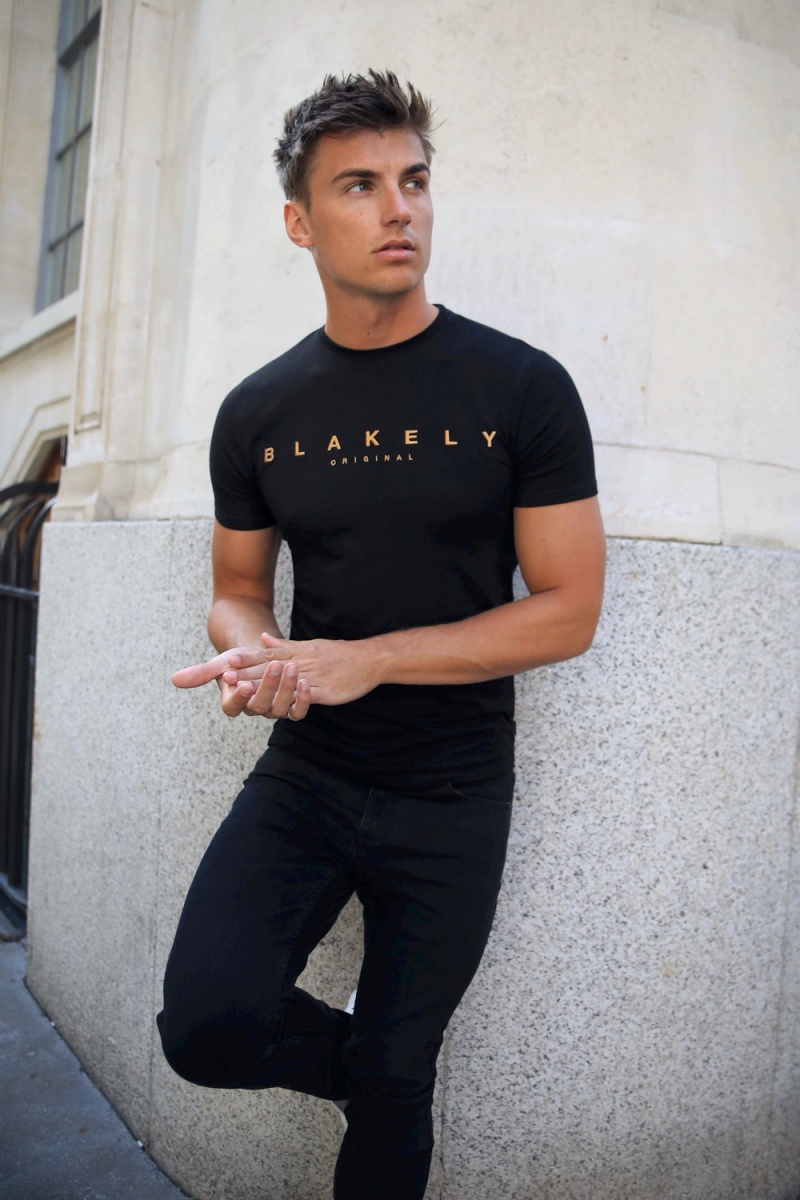 Black Blakely Goldcross T-Shirt | KMNQ-48230