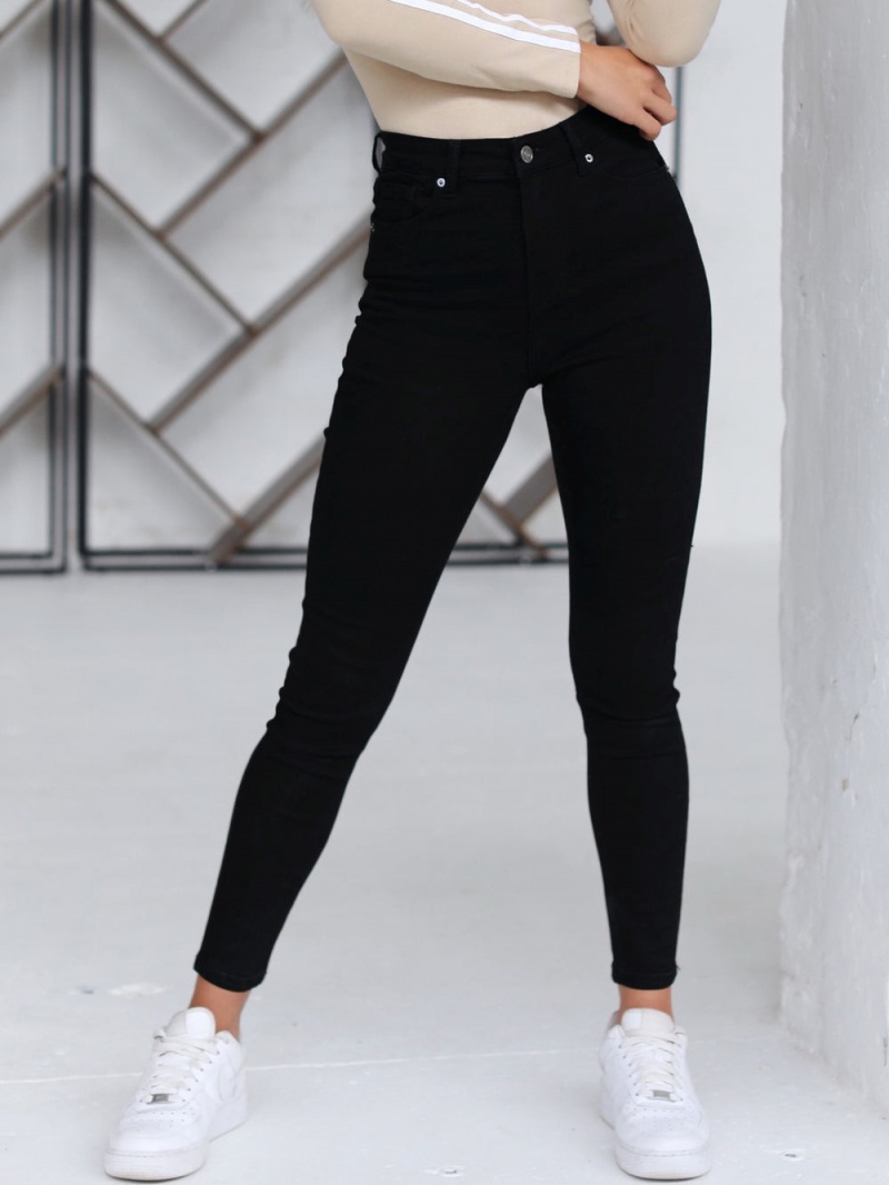 Black Blakely High Waisted Skinny Jeans | UYFL-41578