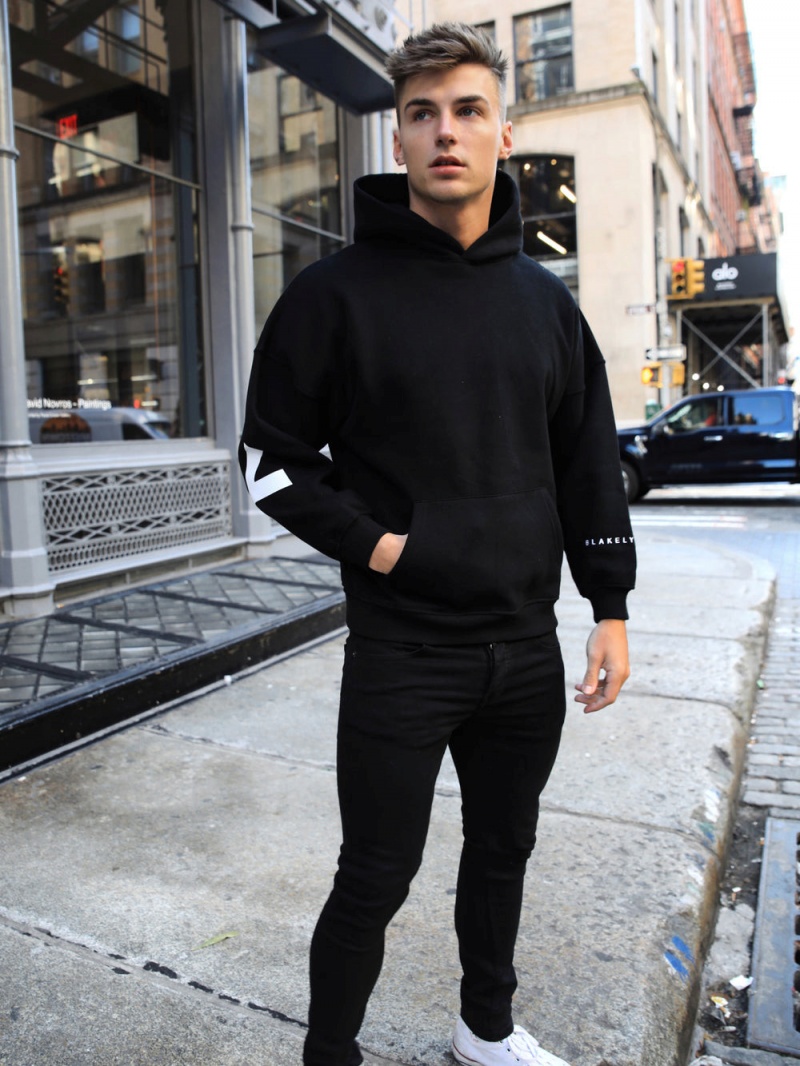 Black Blakely Idris Oversized Hoodie | LFIZ-94027