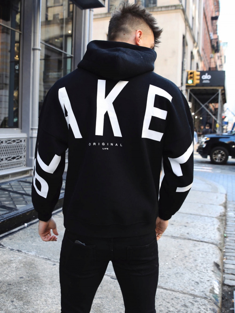 Black Blakely Idris Oversized Hoodie | LFIZ-94027