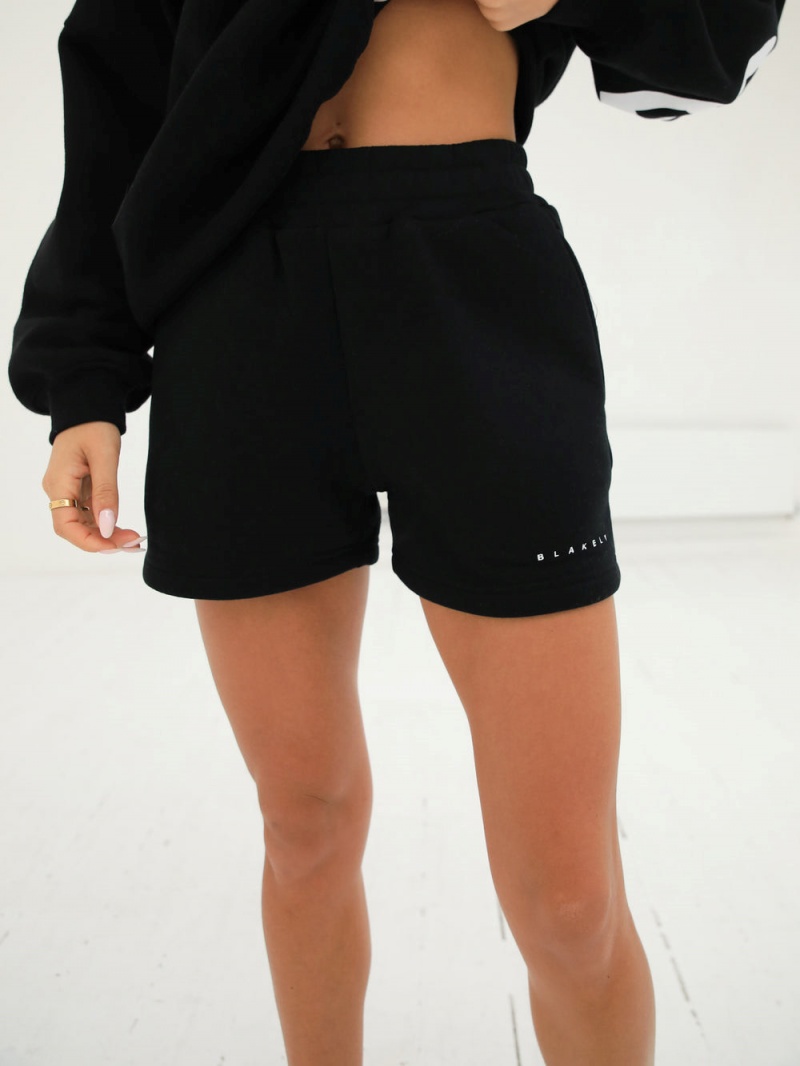 Black Blakely Isabel Jogger Shorts | YNRA-05132