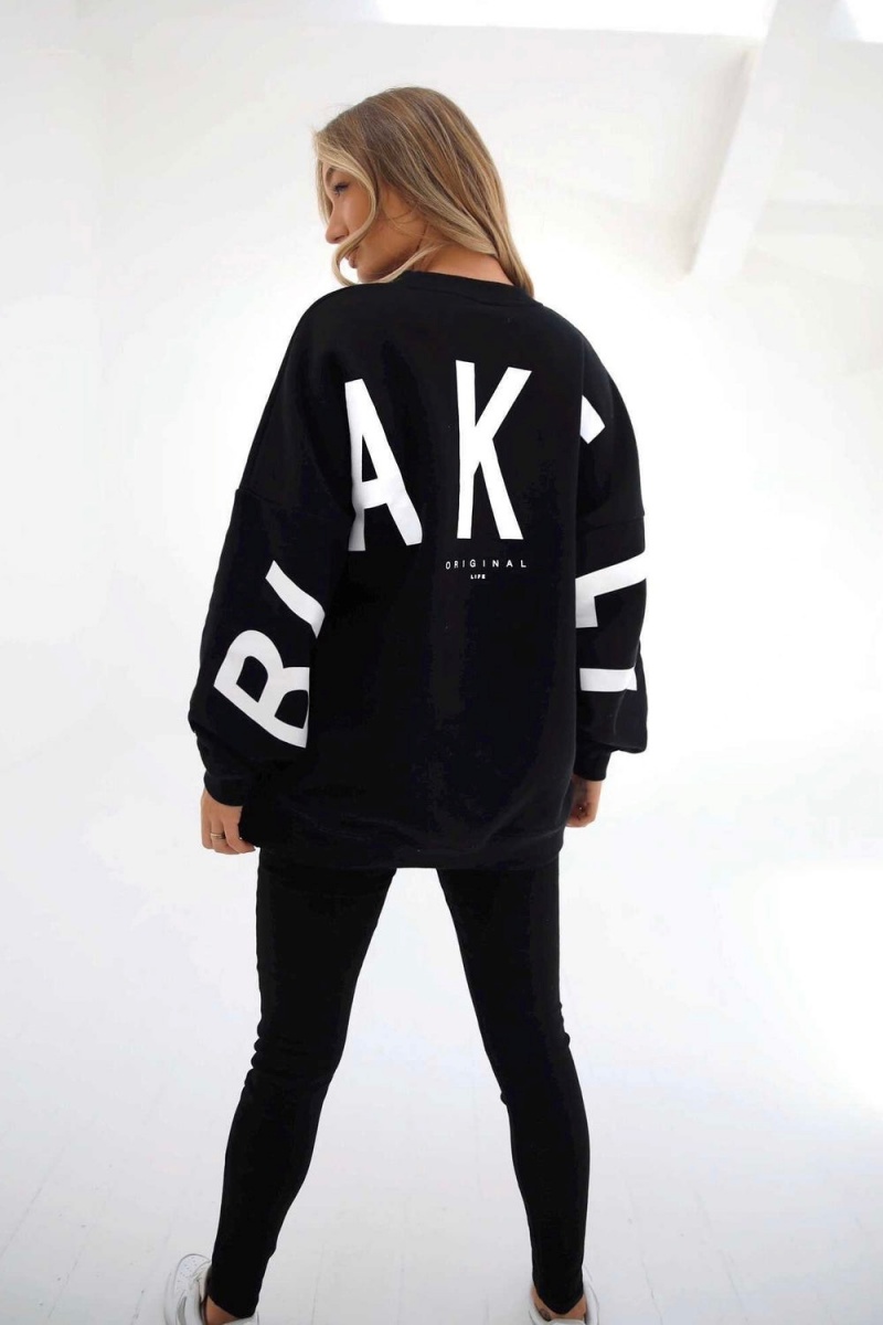 Black Blakely Isabel Oversized Jumper | KSJP-27596