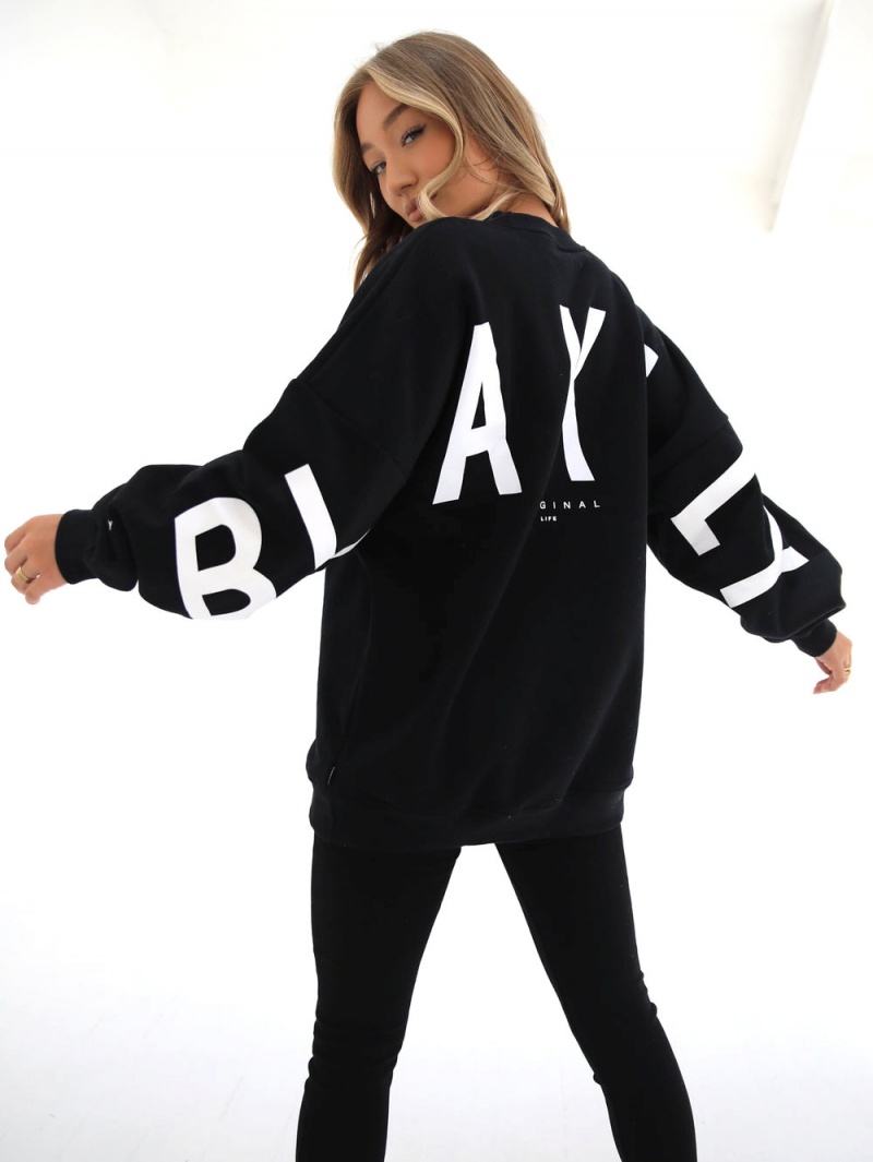 Black Blakely Isabel Oversized Jumper | KSJP-27596