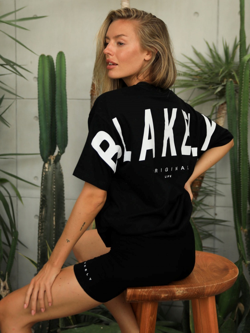 Black Blakely Isabel Oversized T-Shirt | OWQE-93172