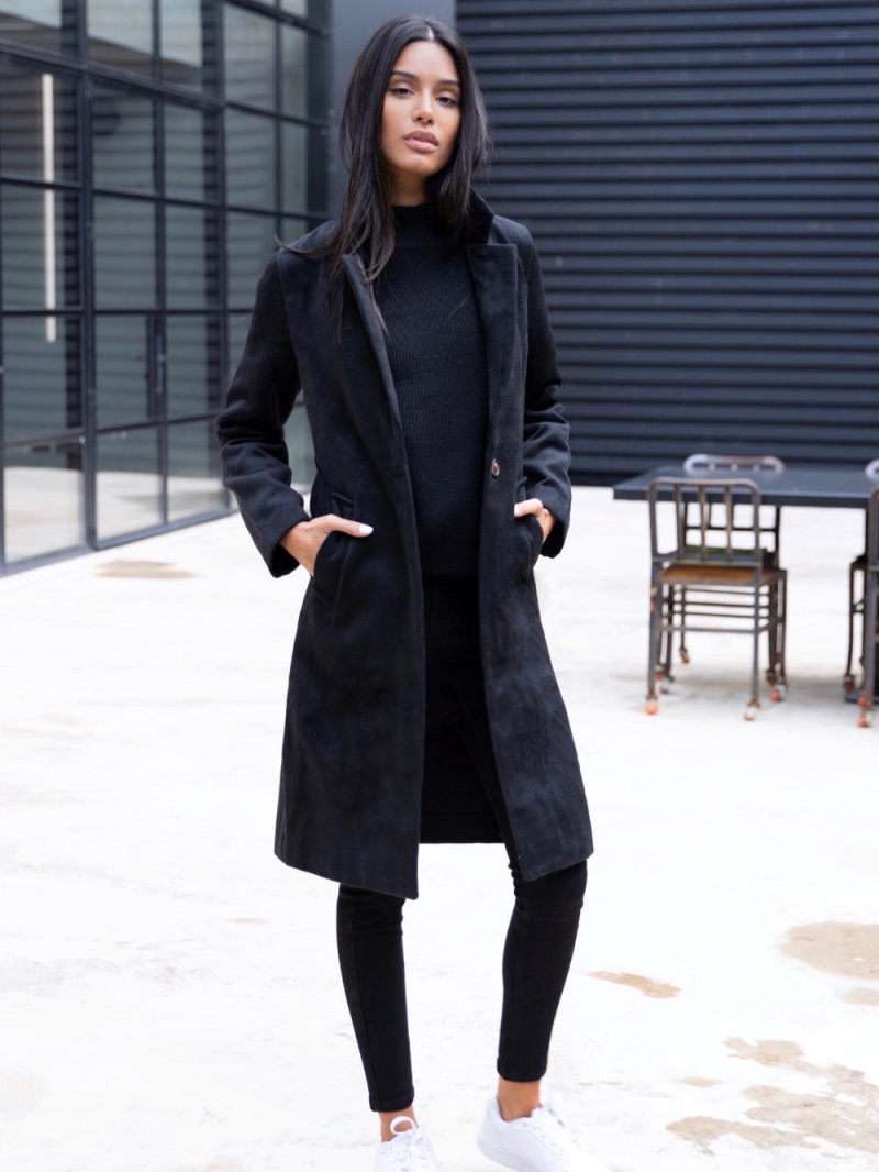 Black Blakely Mabel Tailored Longline Coat | TRVK-97162