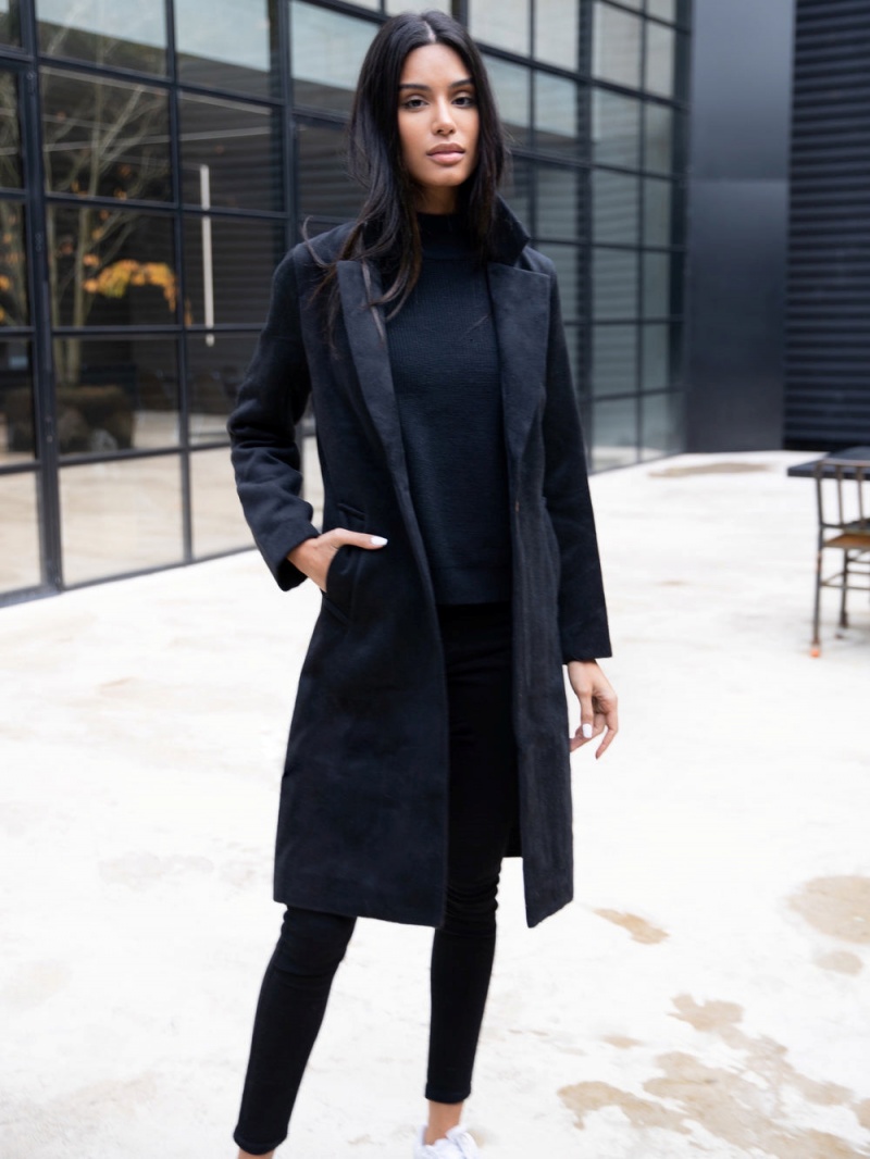 Black Blakely Mabel Tailored Longline Coat | TRVK-97162