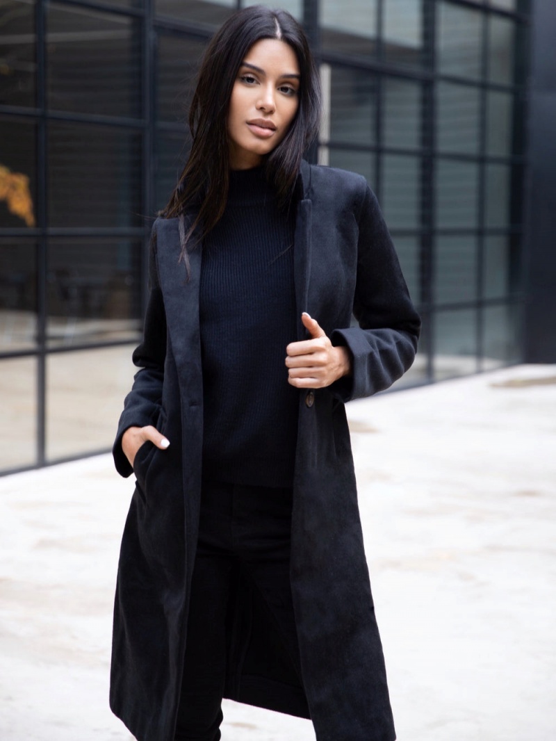 Black Blakely Mabel Tailored Longline Coat | TRVK-97162