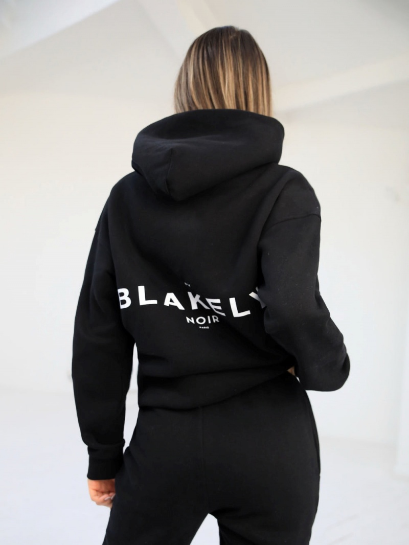 Black Blakely Noir II Women's Relaxed Hoodie | HSEV-65039