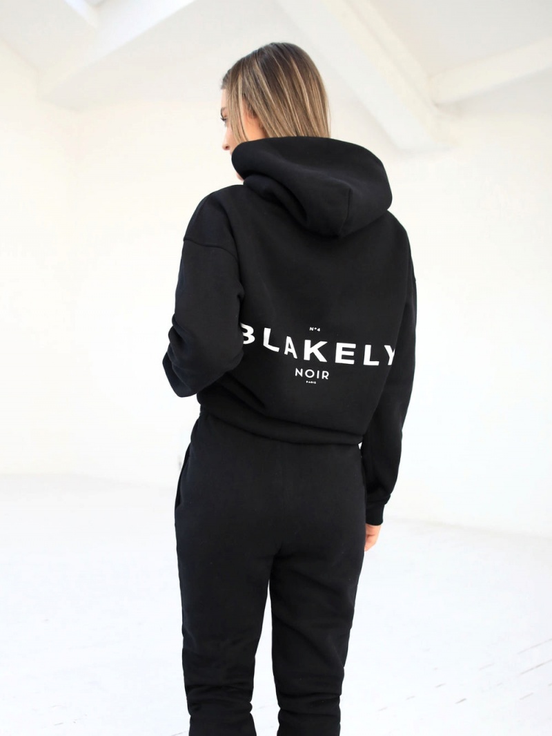 Black Blakely Noir II Women\'s Relaxed Hoodie | HSEV-65039
