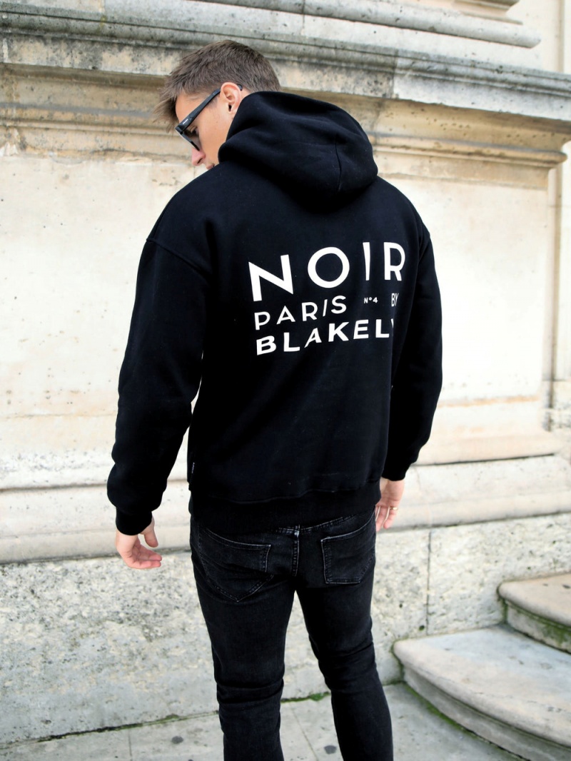 Black Blakely Noir Relaxed Hoodie | HGBR-80731