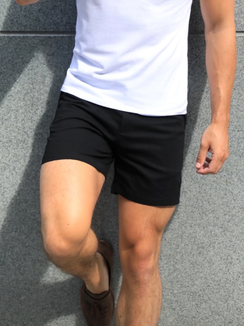 Black Blakely Sanremo Chino Shorts | YRZB-43526