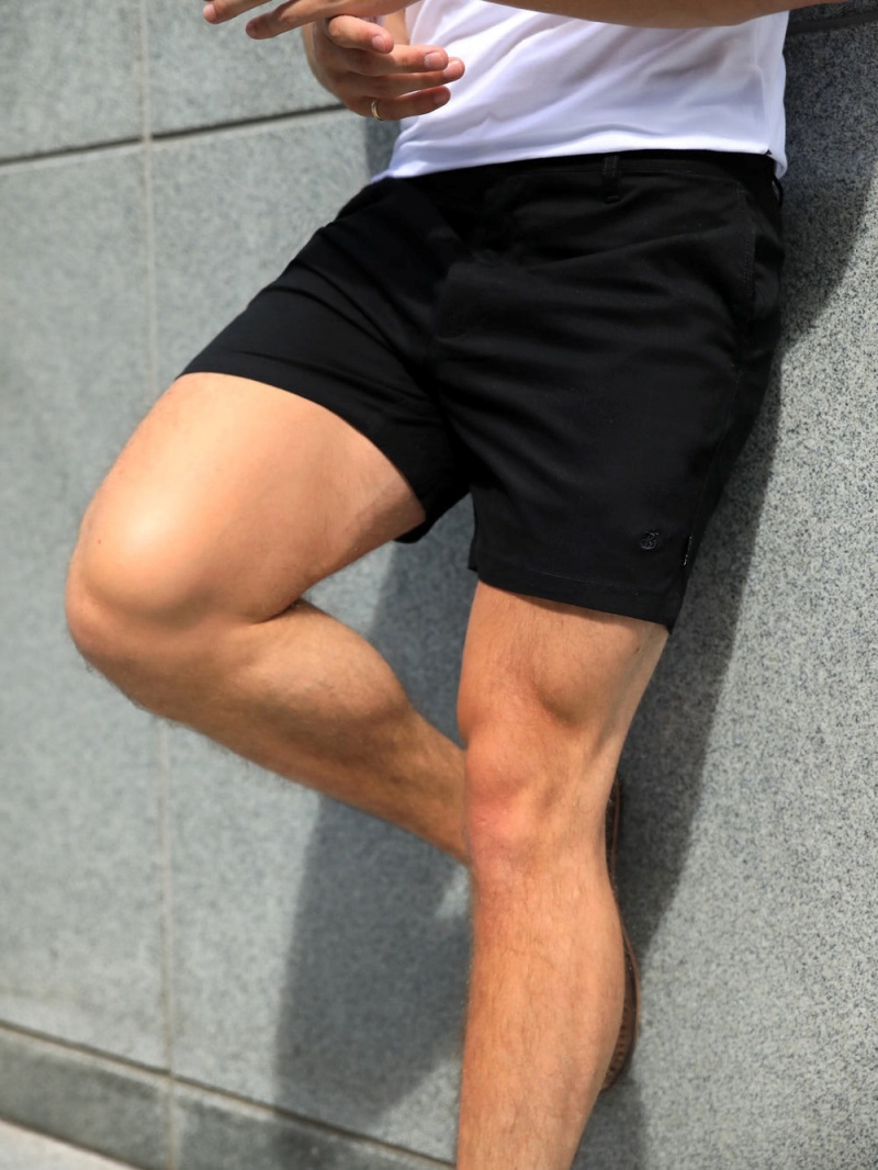 Black Blakely Sanremo Chino Shorts | YRZB-43526